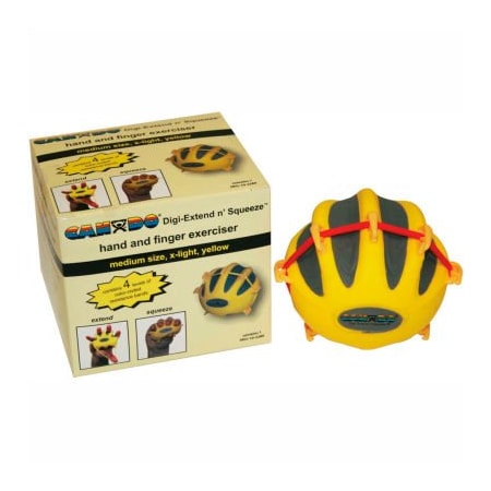 Fabrication Enterprises CanDo Digi-Extend n' Squeeze Exerciser, X-Light, Yellow, Medium 139068